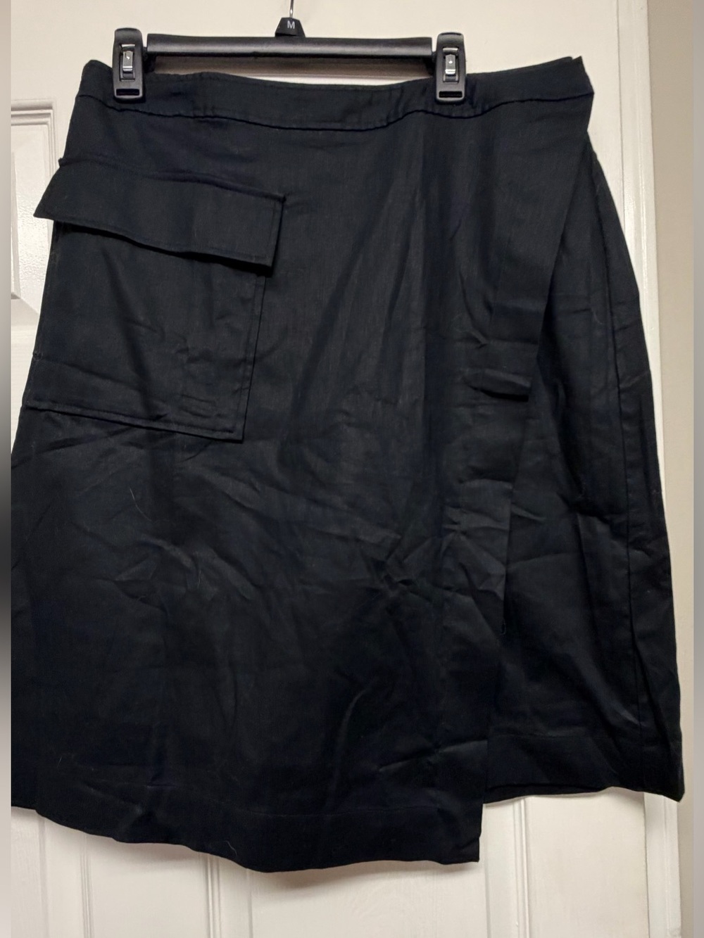 Banana Republic Navy Linen-Blend Skirt with Pocket Detail